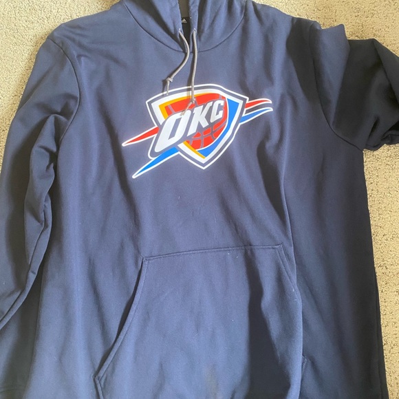 Adidas Navy Sweatshirt OKC Thunder Hoodie - Picture 1 of 2